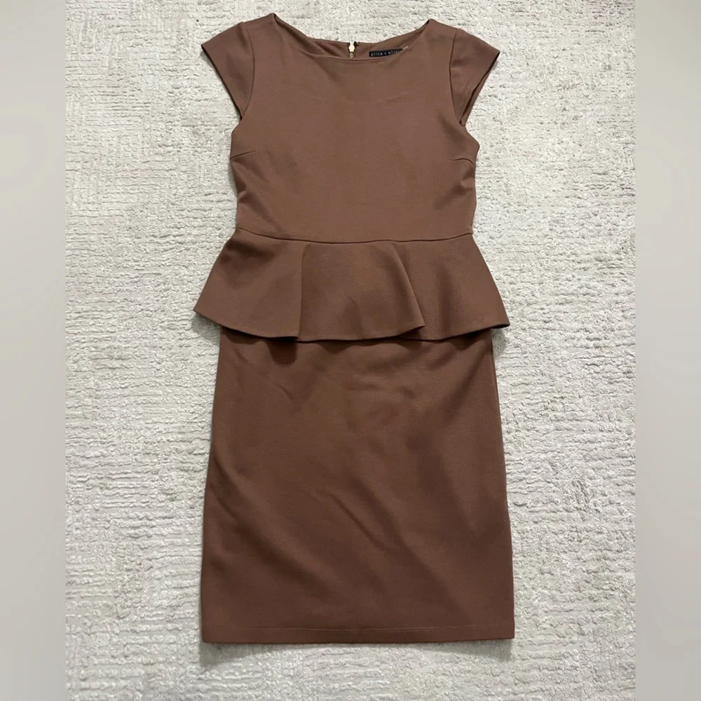 brown peplum dress Chocolate Brown Knit Phoebe Peplum Top Hyacinth House Chocolate Brown Knit / L